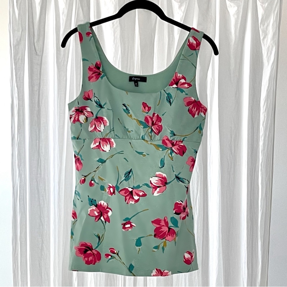 Summer Floral Tank with Built-in Bra